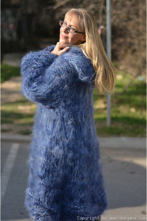 Blue mohair coat sale
